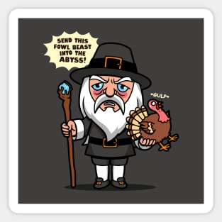 Funny Thanksgiving Turkey Fantasy Movie Quote Cartoon Sticker